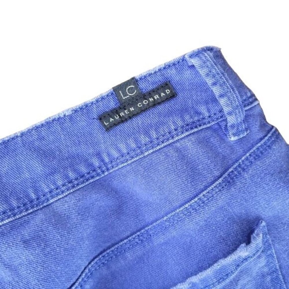 LC by Lauren Conrad Women's Size 6 Blue Denim Skinny Jeans Stretch Distressed - Picture 10 of 11